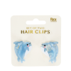 Mini hair claw clips (set of 2) - Dolphins