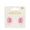 Mini hair claw clips (set of 2) - Pink cats
