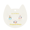 Cute rings (set of 3) - Bunny, cat and flower
