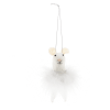 Felt mouse hanging decoration - White fluffy dress