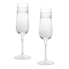 Vintage etched champagne glasses (set of 2) - Clear
