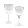 Vintage etched wine glasses (set of 2) - Clear