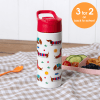 Children's water bottle - Sunny Sausage Dog (stainless steel with straw, 500ml)