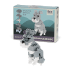build your own Schnauzer dog with completed gray and white dog along with the product box