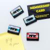 Four mini cassette tape magnets in different colour
