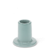 Slate grey ceramic candle holder with a cylindrical shape and wide flat base