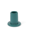 Sea green ceramic candle holder with a cylindrical shape and wide flat base
