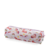 Pencil case in pink featuring colourful illustrations of unicorns, rainbows and stars