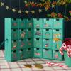 Green advent calendar with 24 festive dogs drawers