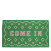 doormat featuring come in print with green background