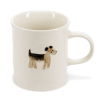 Stoneware mug featuring a dog with handle 