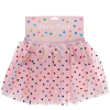 Pink skirt with colourful polka dots in packaging labelled 'Party Tutu'.