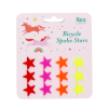 Package of 12 star-shaped bicycle spoke in different colour