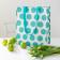 Recycled plastic shopping bag turquoise circles cream background