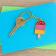 Ice lolly keyring on table with key attached