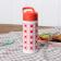 Stainless steel bottle with push button lid 500ml - Pink daisy