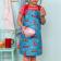 Wipeable cotton children's apron - Sunny Sausage Dog
