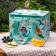 Mermaids design insulated lunch bag showing fruit on the side