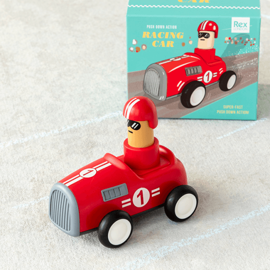 Push down action red car