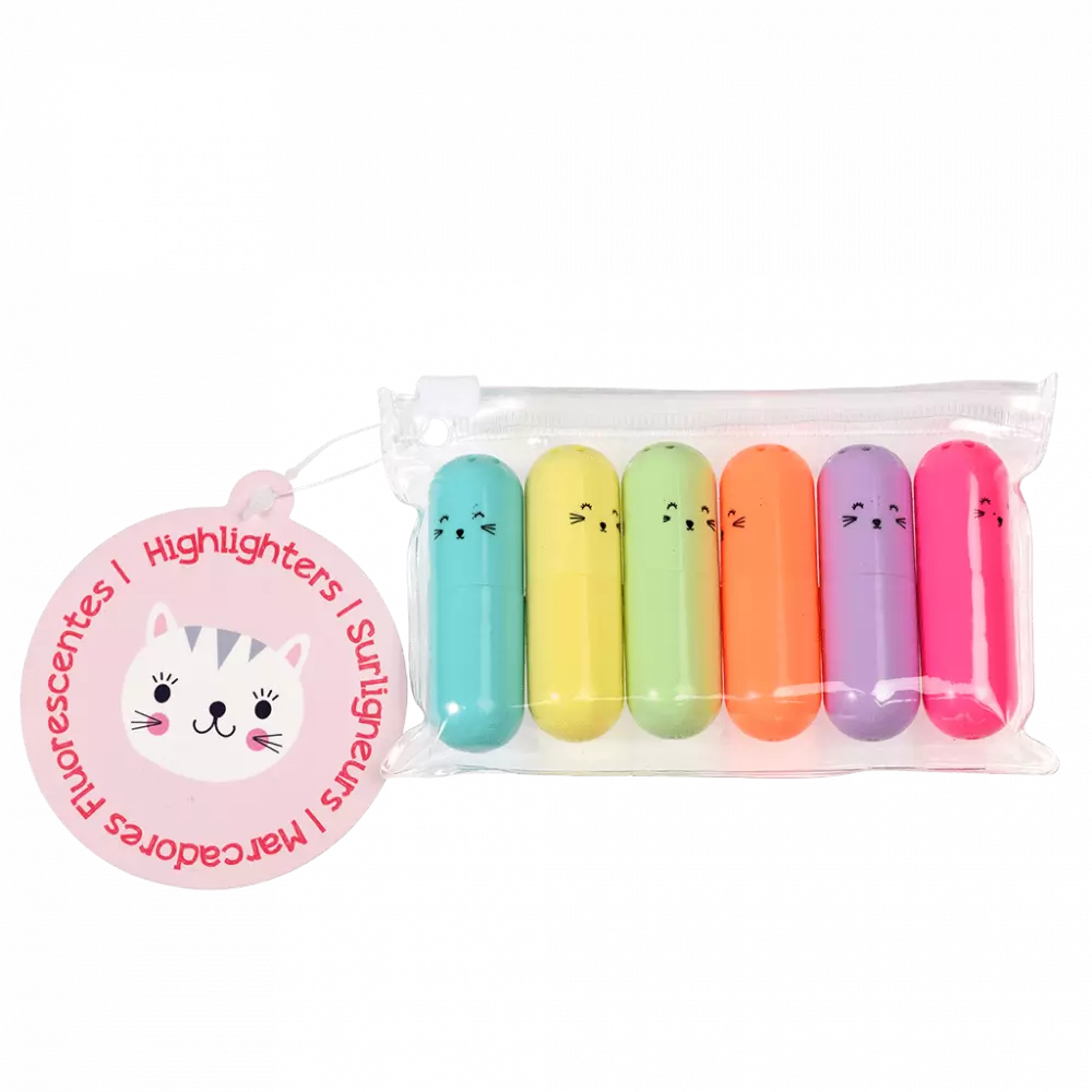 Rex London - Cat Highlighters (pack Of 6) - Product Main Image
