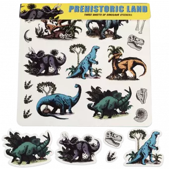 Dinosaurs stickers 3 sheets 