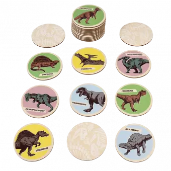 prehistoric land memory game pieces