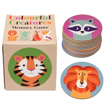 colourful creatures memory game box with pieces