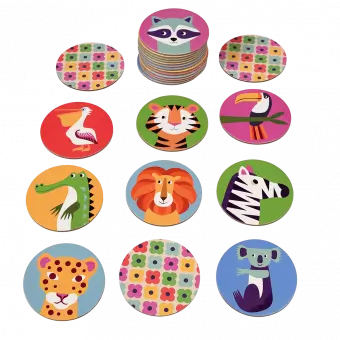 colourful creatures memory game pieces
