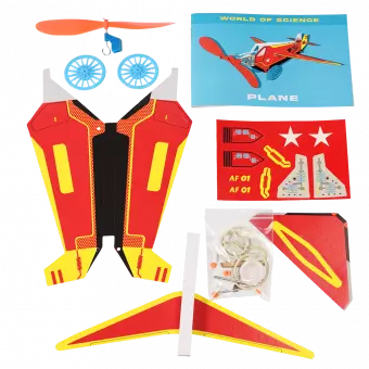 Propeller plane kit components unpacked