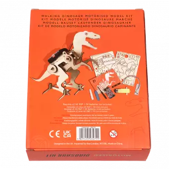 Motorised dinosaur kit box rear side