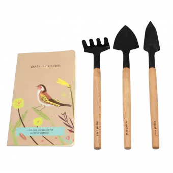 Your Garden mini tool set notebook rake shovel and trowel