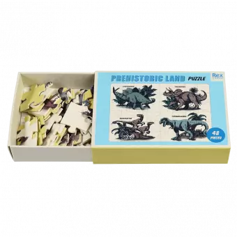 Prehistoric Land puzzle pieces inside box