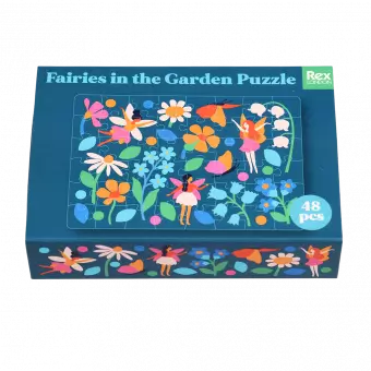 Fairies in the Garden puzzle matchbox style box