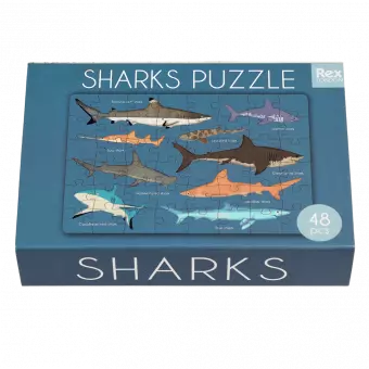 Sharks puzzle matchbox style box