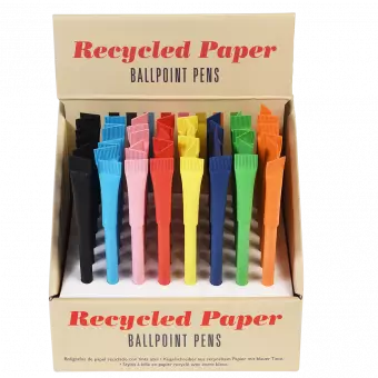 Recycled paper pen assorted colours