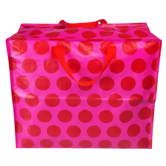 Red on pink Spotlight jumbo storage bag