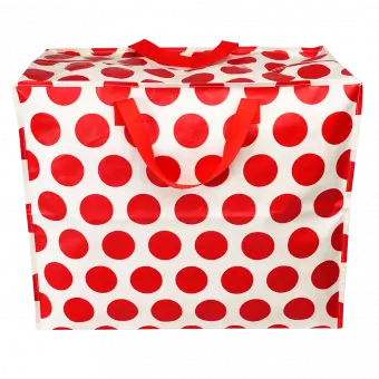 Red on cream Spotlight jumbo storage bag