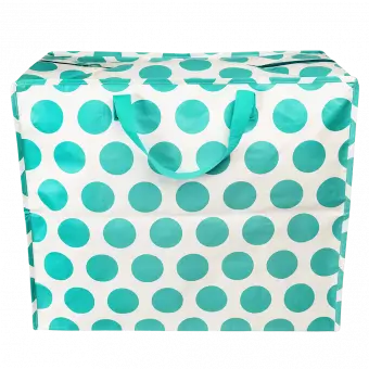 Turquoise on cream Spotlight jumbo storage bag