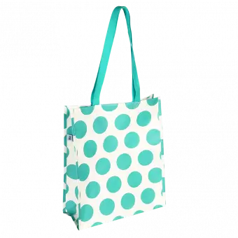 Turquoise on cream Spotlight shopping bag