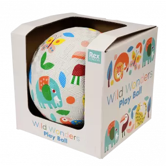 Wild Wonders play ball in box side view