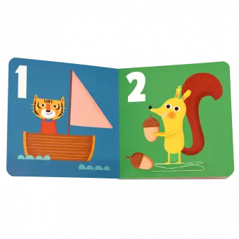 First book of numbers pages 1 and 2 with pictures of animals
