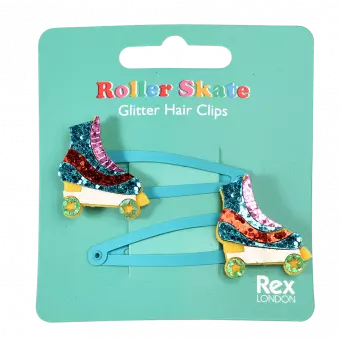 Roller Skate Glitter Hair Clips