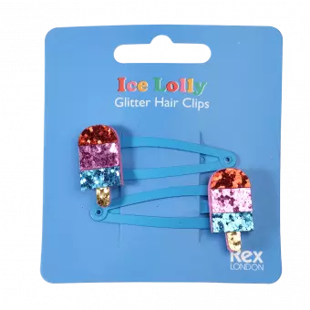 Ice Lolly Glitter Hair Clips (set Of 2)