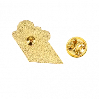 Back of cloud burst pin badge with removed clasp