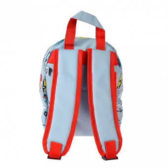 Road Trip mini children's backpack back view with carrying handle and padded straps