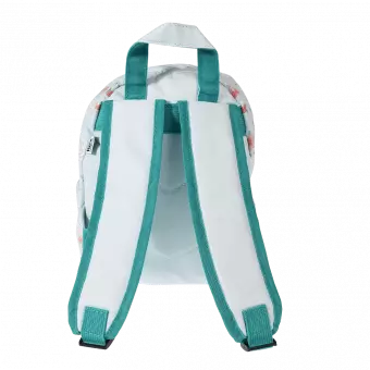 Mimi and Milo mini children's backpack back view with carrying handle and padded straps