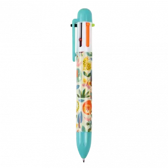 Six colour ballpoint pen with colourful wild animal print