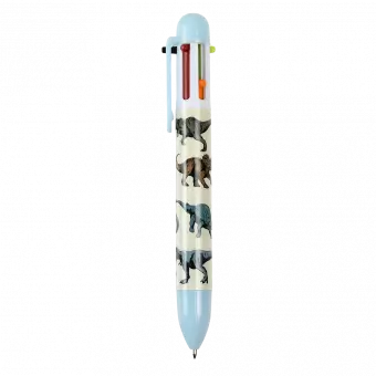 Six colour ballpoint pen with dinosaur print