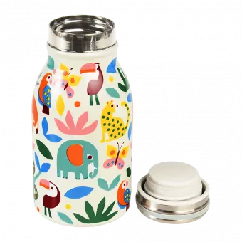 Wild Wonders stainless steel bottle with lid removed