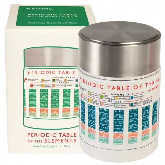 Periodic Table stainless steel flask with box